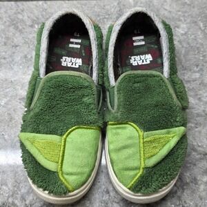 TOMS Star Wars Yoda Kids Slip On Shoes Green Fuzzy Sneakers Toddler T9
